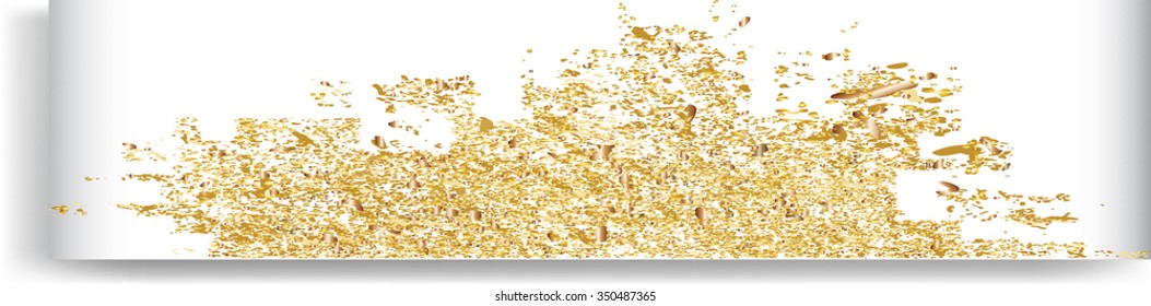 Gold Painted Banner . Vector .