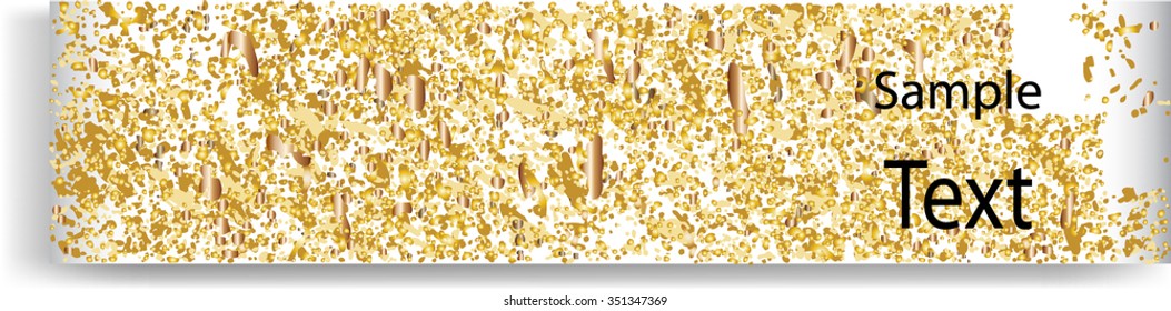 Gold Painted Banner . Vector .