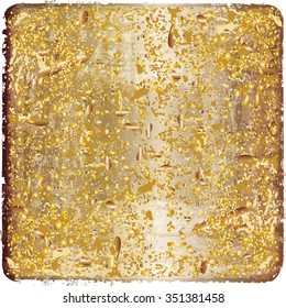 Gold Painted Banner . Vector .