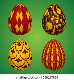 Gold painted eggs designed for Easter