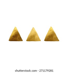 Gold Painted Triangle Shapes.