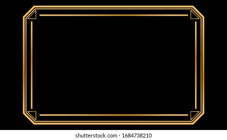 Gold painting or photograph frame. Vintage cover. Vintage beautiful rectangular frame.