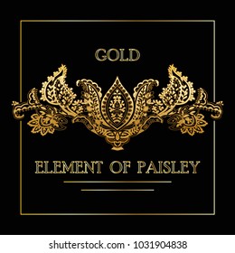 Gold paisley. Vector element.