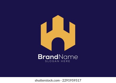 Gold palace logo design template