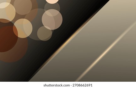 gold panel stripes with light bokeh luxury design abstract background