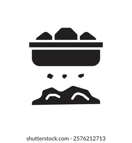 Gold Panning Filled Icon Vector Illustration