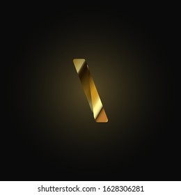 Gold paper folded character from a typeset, vector illustration