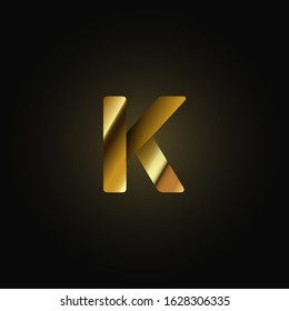 Gold paper folded character from a typeset, vector illustration