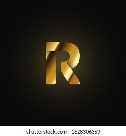 Gold paper folded character from a typeset, vector illustration