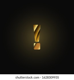 Gold paper folded character from a typeset, vector illustration