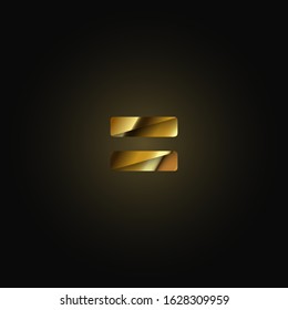 Gold paper folded character from a typeset, vector illustration