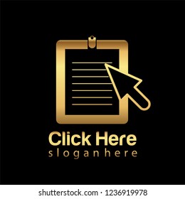 Gold Paper Logo Template Design Vector