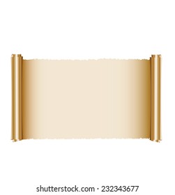 Gold Paper Scroll On White Stock Vector (Royalty Free) 232343677