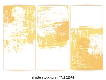 Gold Paper sheets on white background. Template backdrop for advertise. Vector illustration
