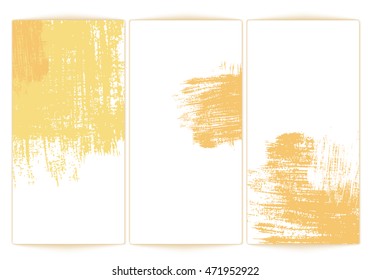 Gold Paper sheets on white background. Template backdrop for advertise. Vector illustration