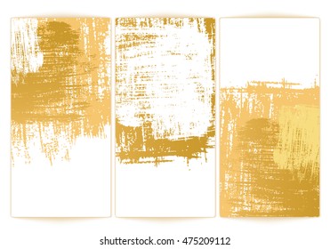 Gold Paper sheets on white background. Template backdrop for advertise. Vector illustration