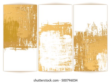 Gold Paper sheets on white background. Template backdrop for advertise. Vector illustration