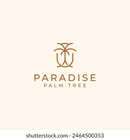 gold paradise palm tree logo