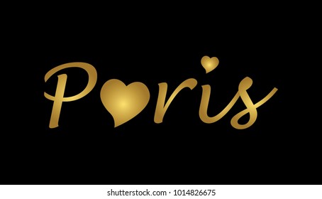 Gold Paris Writing