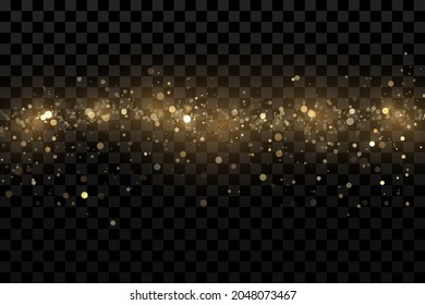 Gold particles. Light effect. Gold dust. background decoration.