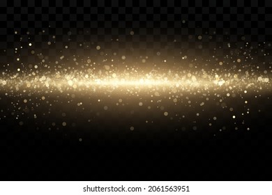 Goldpartikel. Lichteffekt. Goldstaub. Hintergrunddekoration.
