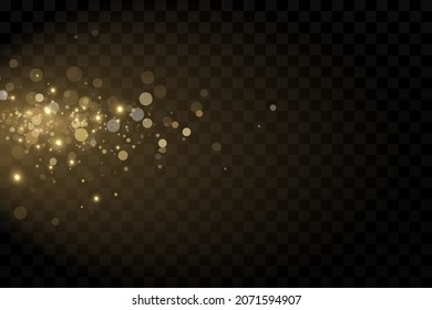 Partículas de oro. Efecto ligero. Polvo de oro. decoración de fondo.