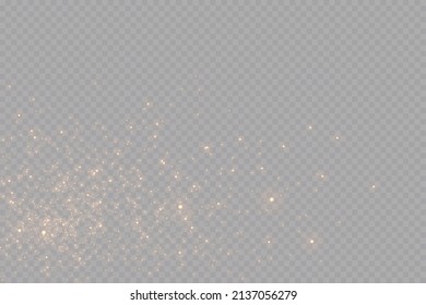 Gold particles. Light effect. Gold dust. background decoration.