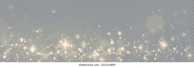 Gold particles. Light effect. Gold dust. background decoration.