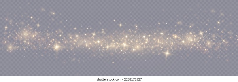 Gold particles. Light effect. Gold dust. background decoration.
