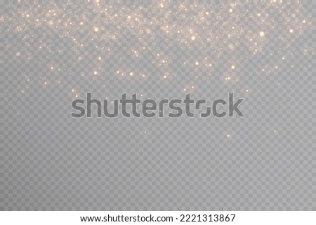 Gold particles. Light effect. Gold dust. background decoration.
