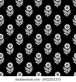 Gold Paste block print booti seamless repeat pattern 