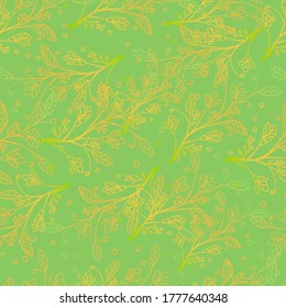 Patrón de oro. Hermosas flores brillantes y doradas sobre un fondo verde. Fondo para diferentes propósitos invitaciones, tarjetas, fondos, telas.