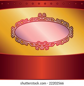 gold pattern, Border, Frame background (it can be used as Box packing cover)