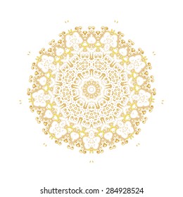 Gold pattern for the card or invitation with Islam, Arabic, Indian or ottoman motifs.