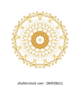 Gold pattern for the card or invitation with Islam, Arabic, Indian or ottoman motifs.