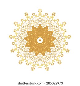 Gold pattern for the card or invitation with Islam, Arabic, Indian or ottoman motifs.