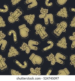 Gold pattern Christmas and Happy New Year 