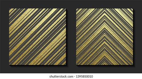 Gold pattern with diagonal stripes. Abstract golden background. Vector illustration