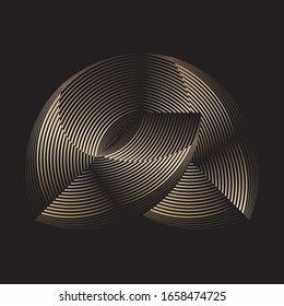 Patrón dorado, líneas geométricas de medio tono fondo dinámico, textura vectorial de diseño moderno.