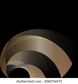 Patrón dorado, fondo de círculo de líneas de medio tono, textura de diseño moderno vectorial.
