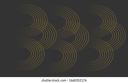 Gold pattern. Linear geometric Art deco bricks. 20s retro style. Luxury seamless pattern. Packaging or menu design.Vector. 