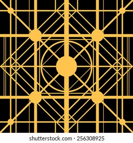 Gold pattern with lines and circles