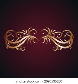 Gold pattern, with monograms. Smooth lines