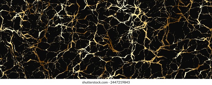 Gold Pattern natural of black marble texture background