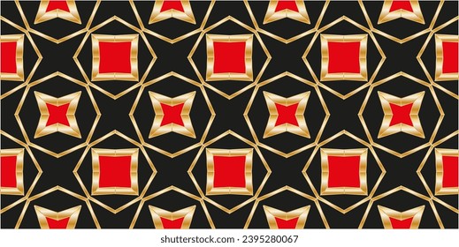 gold pattern on black background.Ornamental mosaic texture. Kaleidoscope abstract background abstract golden classic pattern. Metal mosaic on a colored background.