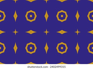 goldenes Muster auf blauem Hintergrund. Hochwertige nahtlose realistische Textur. Muster mit abstraktem geometrischem Stil. 