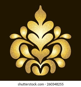 Gold pattern on dark background. Vector illustration