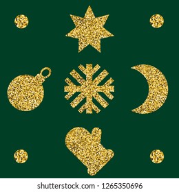 gold pattern on green background
