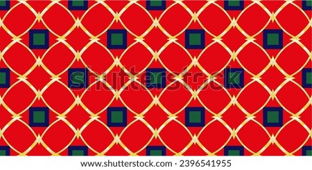 gold pattern on red background.Common geometric motif pattern classy background. Modern art color plaid design