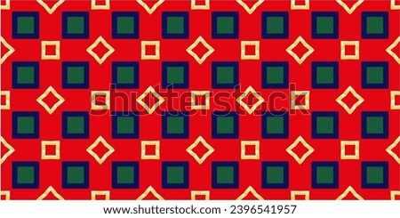 gold pattern on red background.Common geometric motif pattern classy background. Modern art color plaid design